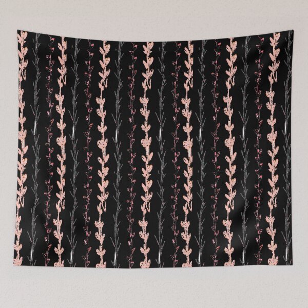 Item preview, Watercolor Vines and Creepers in Pink on Black designed and sold by ara-designs.