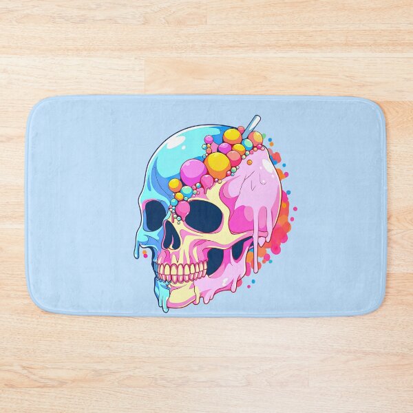Item preview, Colorful Bubblegum Skull Lollipop Pink and Blue Sweets Juicy Spooky Halloween designed and sold by BubbleBone.