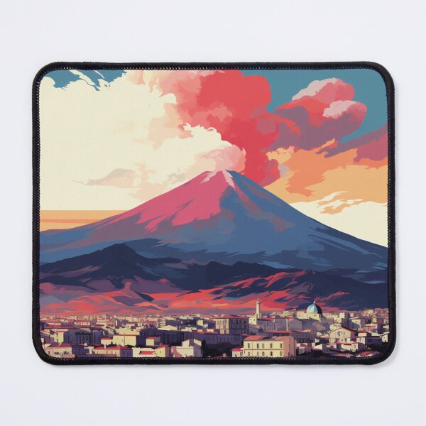 Item preview, A Pop Art Travel Print of Mount Etna - Sicily - Italy designed and sold by StudioRedKoala.