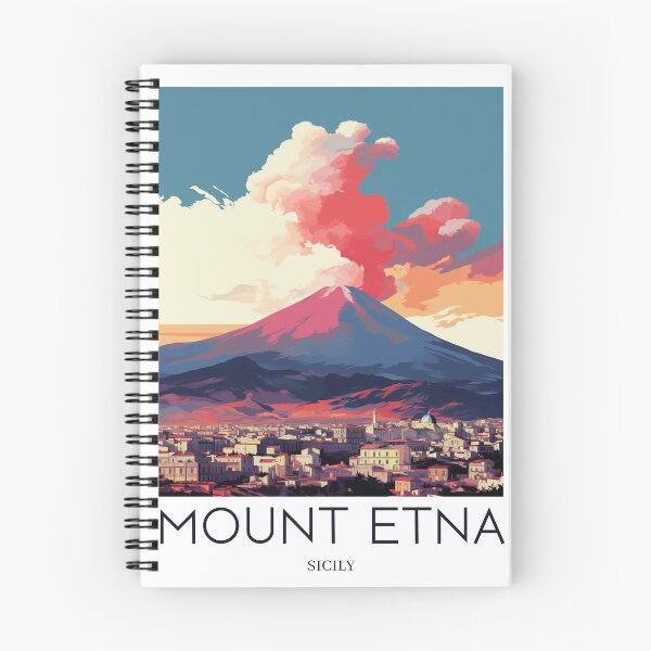 Item preview, A Pop Art Travel Print of Mount Etna - Sicily - Italy designed and sold by StudioRedKoala.