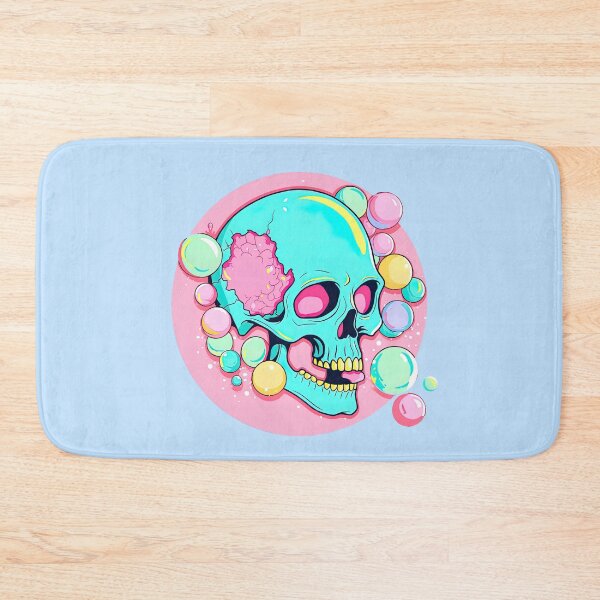 Item preview, Colorful Bubblegum Skull Lollipop Pink and Blue Sweets Juicy Spooky Halloween designed and sold by BubbleBone.