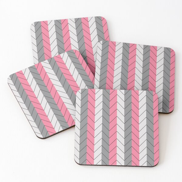 Item preview, Black Grey Pink Chevron Stripes Pattern designed and sold by Nisha Prabhu.