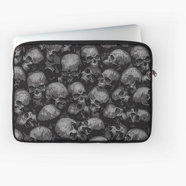 Gothic Skull Laptop Sleeve Case Resistant Water Laptop Protective Bag Compatible with and All Notebooks Computer Carrying Bag White 15inch