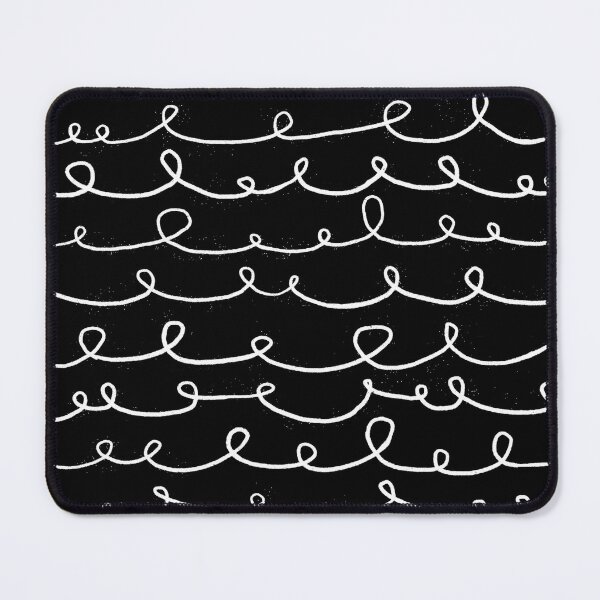 Item preview, playful lines with loops, hand drawn - coordinating pattern from "black cat" collection designed and sold by RenattaZare.