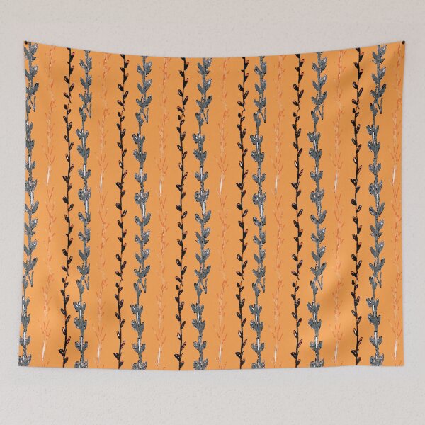 Item preview, Watercolor Vines and Creepers in Red on Orange designed and sold by ara-designs.