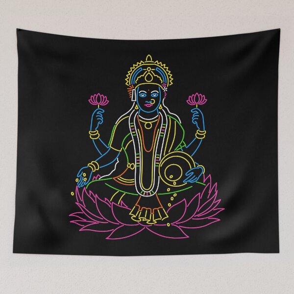 Item preview, Neon Lakshmi Goddess designed and sold by tshirtbaba.