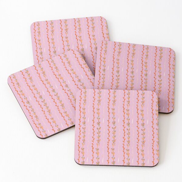 Item preview, Watercolor Vines and Creepers: Orange, White, Red on Pink designed and sold by ara-designs.
