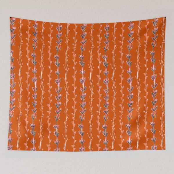 Item preview, Watercolor Vines and Creepers: Orange, White, Gray on Red designed and sold by ara-designs.