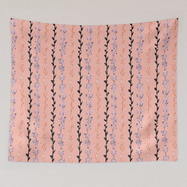 Item preview, Watercolor Vines and Creepers: Black, Purple, Orange on Pink designed and sold by ara-designs.