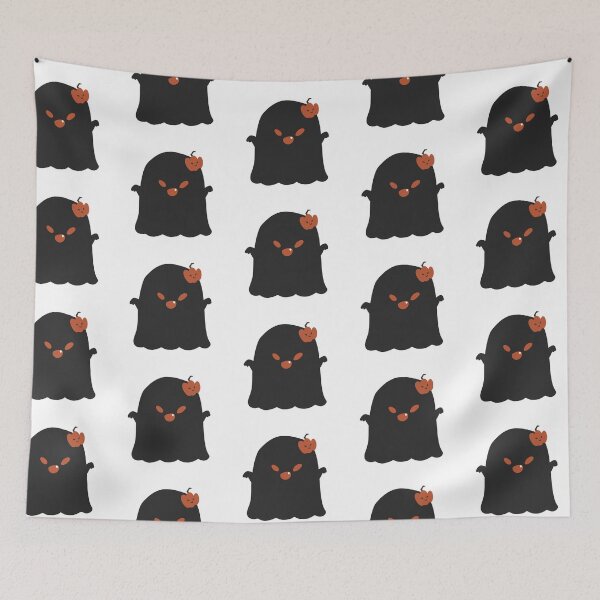 Item preview, spooky ghost - cute kawaii black boo funny halloween groovy designed and sold by TNwandesignart.