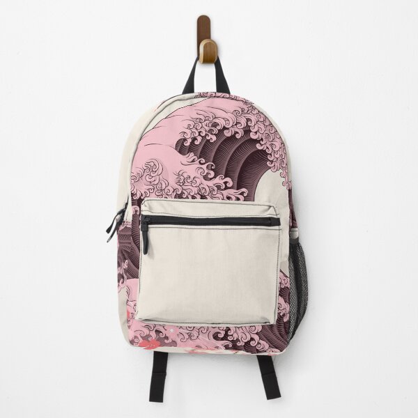 Aperçu de l'œuvre La grande vague rose clair et les fleurs de cerisier créée et vendue par KaitoJapanDesign.