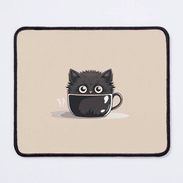 Item preview, Black kitty hiding in the coffee mug designed and sold by bigmoments.
