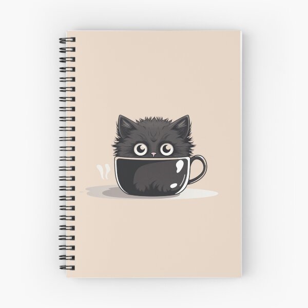 Item preview, Black kitty hiding in the coffee mug designed and sold by bigmoments.