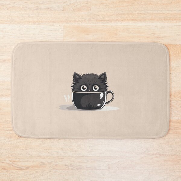 Item preview, Black kitty hiding in the coffee mug designed and sold by bigmoments.
