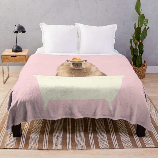 Item preview, Capybara in Bathtub in Pink designed and sold by bignosework.