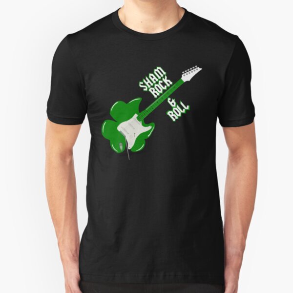 Shamrock & Roll St. Patrick's day guitar Slim Fit T-Shirt