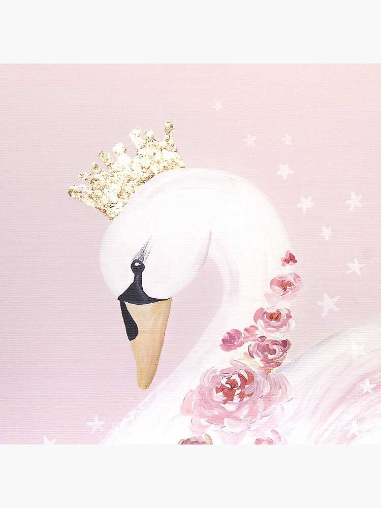 Pink Princess Swan With Flowers Bird Gold Crown Clock For Sale By Theartistsfamil Redbubble