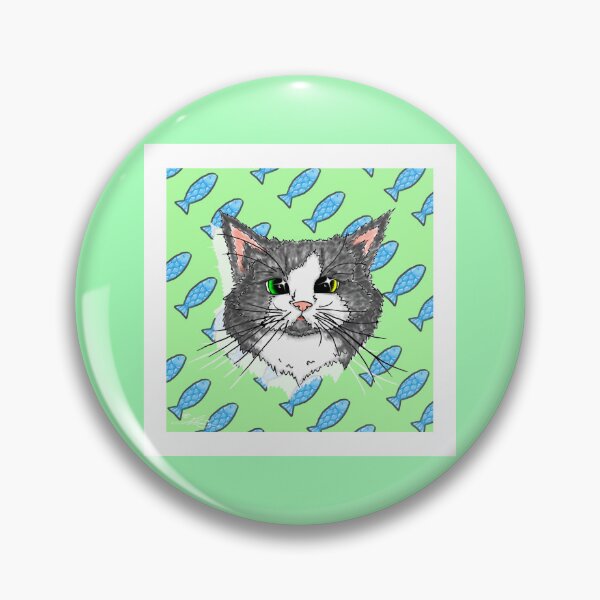 Item preview, The kitten who dreams of little fish designed and sold by MaybeBbArt.