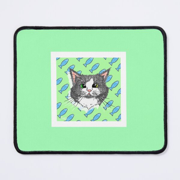 Item preview, The kitten who dreams of little fish designed and sold by MaybeBbArt.