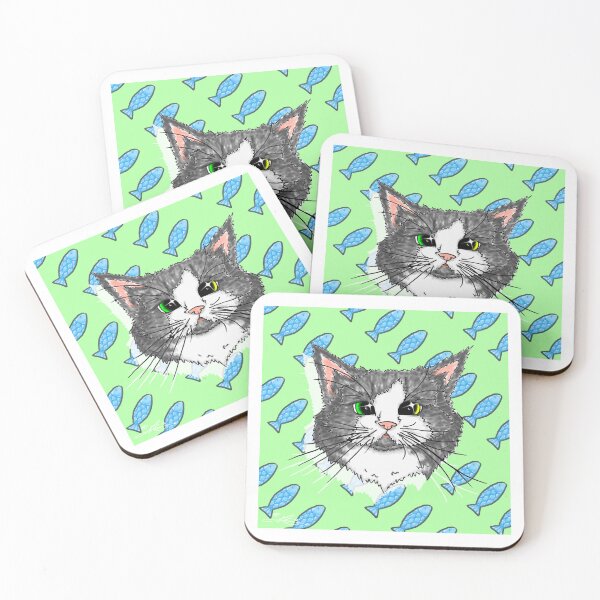 Item preview, The kitten who dreams of little fish designed and sold by MaybeBbArt.