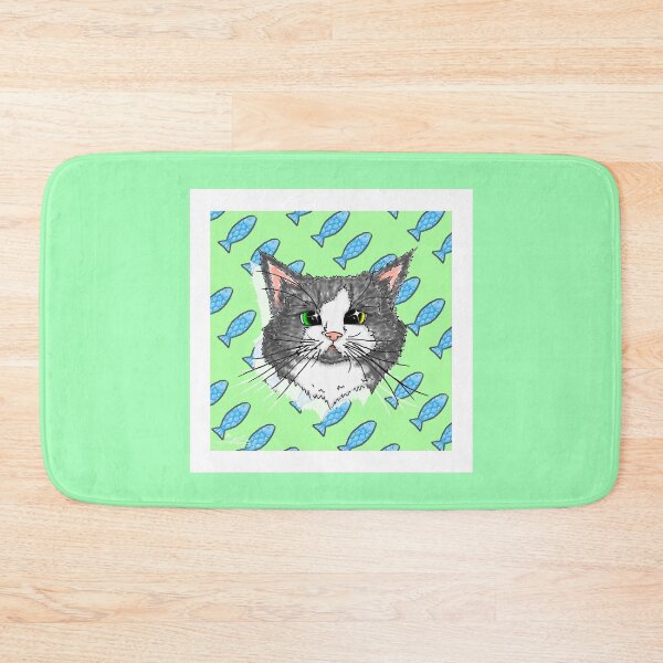 Item preview, The kitten who dreams of little fish designed and sold by MaybeBbArt.