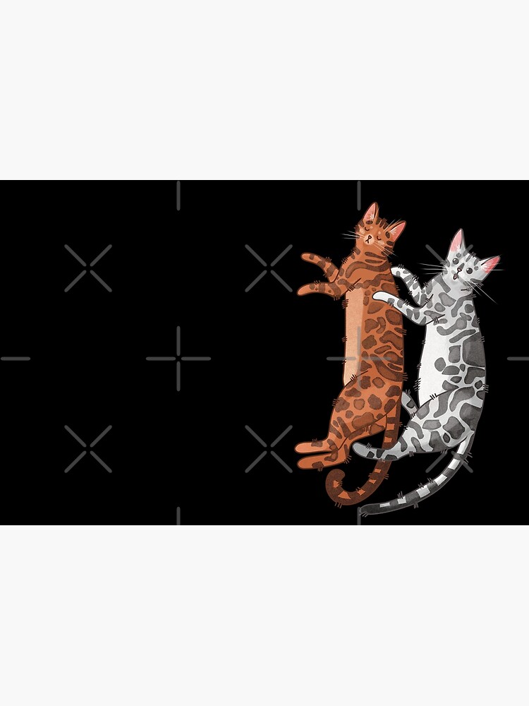 Thumbnail 4 of 4, Zipper Pouch, Cuddling Bengals - Cute Gifts for Cat Lovers designed and sold by FelineEmporium.