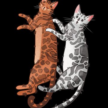 Artwork thumbnail, Cuddling Bengals - Cute Gifts for Cat Lovers by FelineEmporium