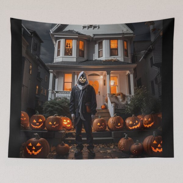 Item preview, Pumpkin Scarecrow Haunted Mansion Halloween Night designed and sold by Allomensiaa.