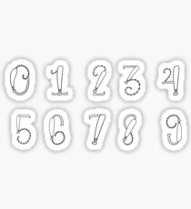 baseball numbers 0 1 2 3 4 5 6 7 8 9 Sticker
