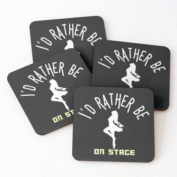 Item preview, I´d rather be on music stage, female dancer. White text and image. Gifts & Merchandise designed and sold by LindaLG.