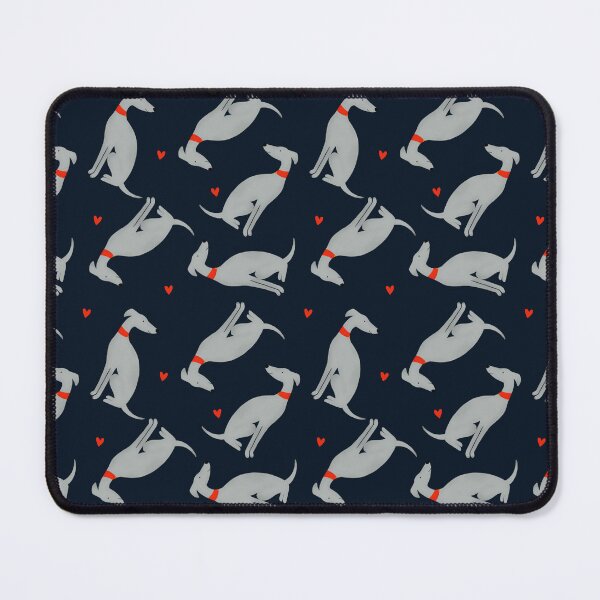 Item preview, Love hearts and whippets on dark navy designed and sold by HandTypedDesign.