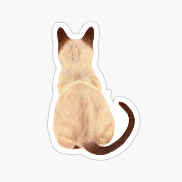 Siamese Cat Sitting Back View Sticker