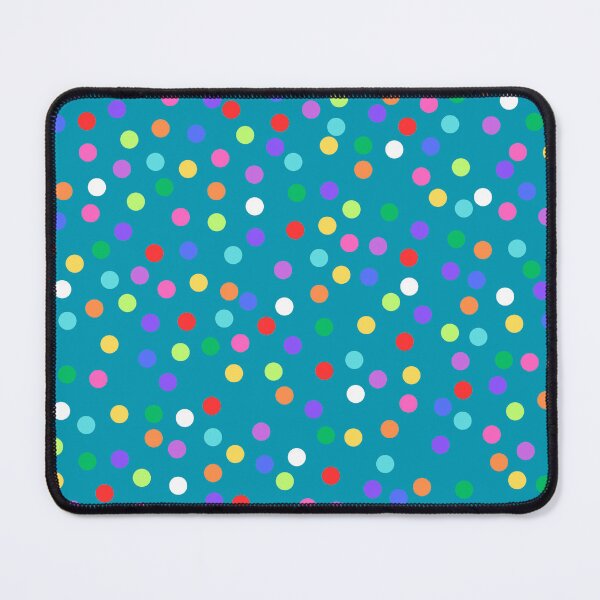 Aperçu de l'œuvre Cercle Arc En Ciel Confettis Colorés Fond Bleu Sarcelle créée et vendue par ColorfulKiddos.