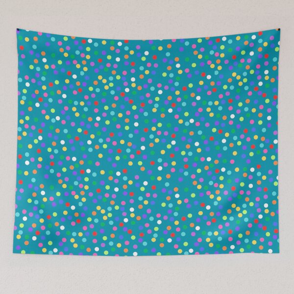 Item preview, Rainbow Circle Colorful Confetti Teal Blue Background designed and sold by ColorfulKiddos.