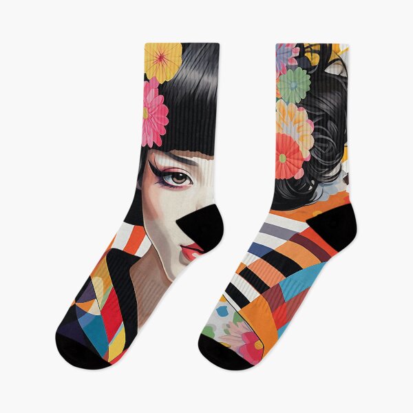 Item preview, Japanese Maiko optical art multi colour designed and sold by Meeheemaha.