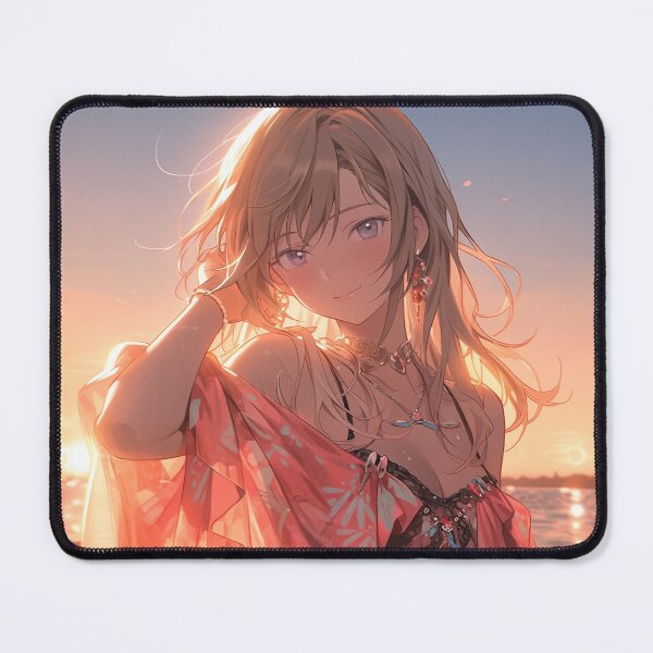 Item preview, Beautiful Anime Girl in The Majestic Sunset, Anime Style Cute Girl in the Beach, High Quality AI Images designed and sold by DigitAIShop.