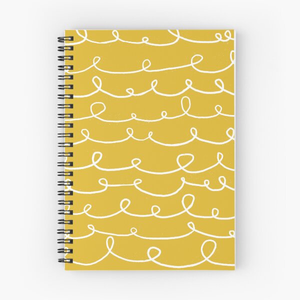 Item preview, playful lines with loops -illegible hand writing - on happy yellow designed and sold by RenattaZare.