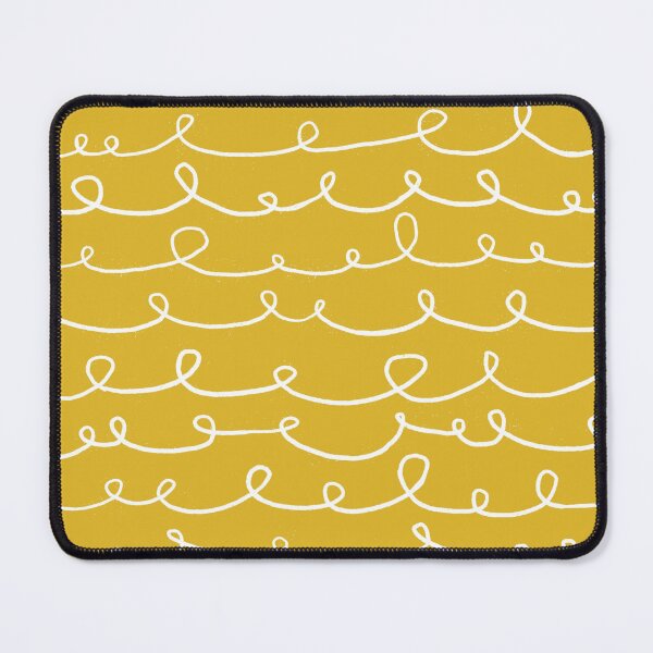 Item preview, playful lines with loops -illegible hand writing - on happy yellow designed and sold by RenattaZare.
