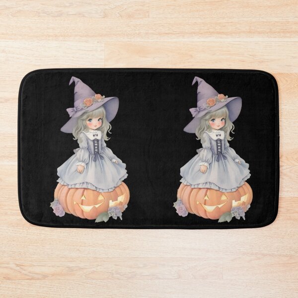 Item preview, Watercolor Hand Drawn Cute Witch and Halloween Pumpkin designed and sold by BloomCatB.