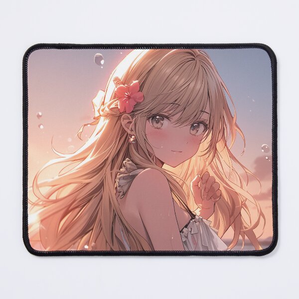 Item preview, Beautiful Anime Girl in The Majestic Sunset, Anime Style Cute Girl in the Beach, High Quality AI Images designed and sold by DigitAIShop.