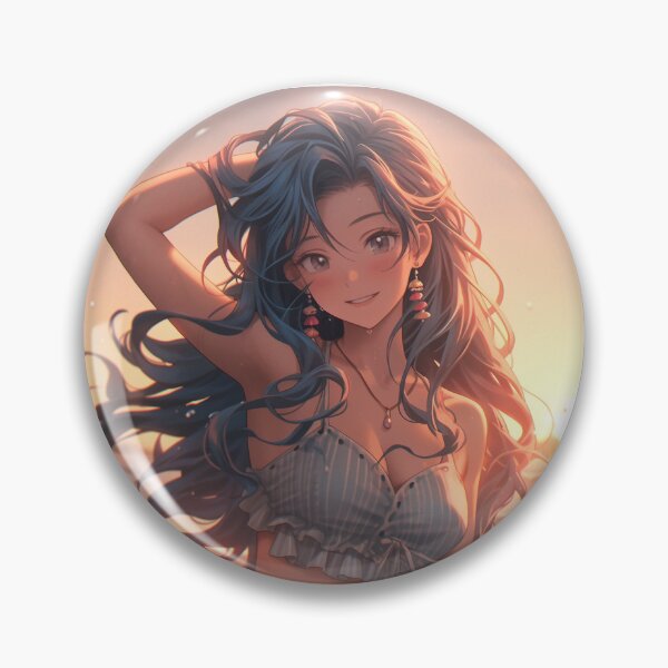 Item preview, Beautiful Anime Girl in The Majestic Sunset, Anime Style Cute Girl in the Beach, High Quality AI Images designed and sold by DigitAIShop.