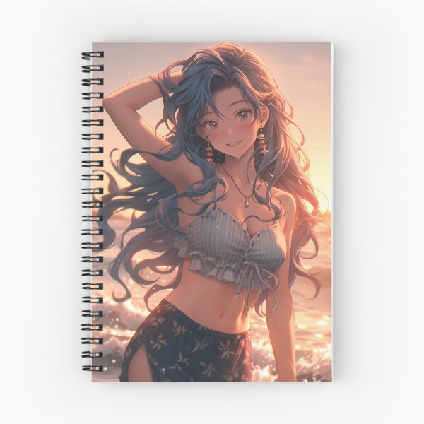Item preview, Beautiful Anime Girl in The Majestic Sunset, Anime Style Cute Girl in the Beach, High Quality AI Images designed and sold by DigitAIShop.