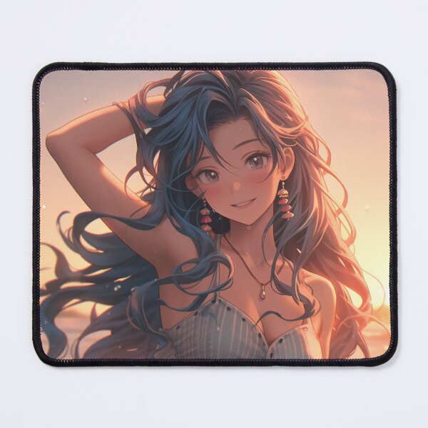Item preview, Beautiful Anime Girl in The Majestic Sunset, Anime Style Cute Girl in the Beach, High Quality AI Images designed and sold by DigitAIShop.