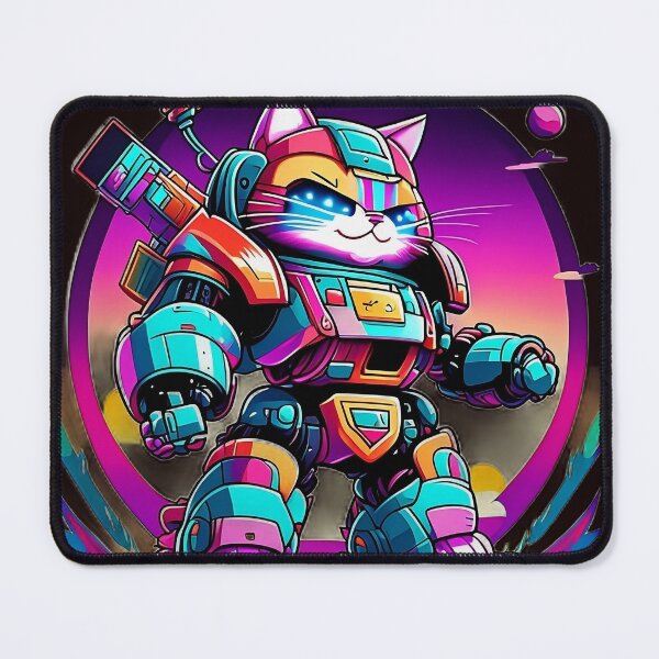 Item preview, Mechanical Meow Designs | Futuristic Cat Robot Art on Redbubble designed and sold by Watchara Aekcheen.