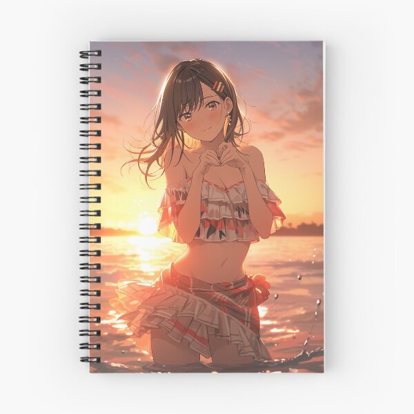 Item preview, Beautiful Anime Girl in The Majestic Sunset, Anime Style Cute Girl in the Beach, High Quality AI Images designed and sold by DigitAIShop.