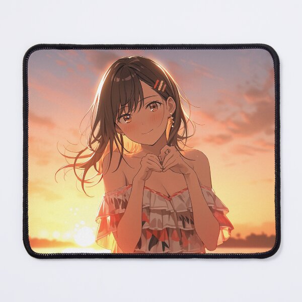 Item preview, Beautiful Anime Girl in The Majestic Sunset, Anime Style Cute Girl in the Beach, High Quality AI Images designed and sold by DigitAIShop.