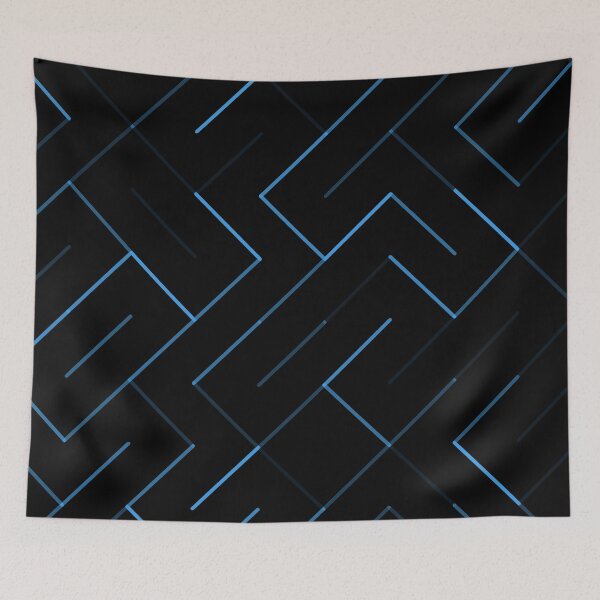 Item preview, Maze Line  Pattern in Blue and Black designed and sold by ArtisticAblaze.