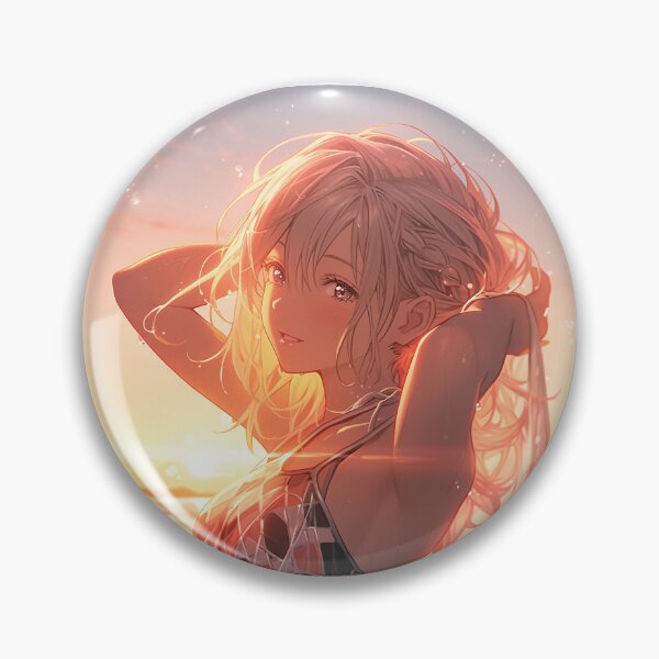 Item preview, Beautiful Anime Girl in The Majestic Sunset, Anime Style Cute Girl in the Beach, High Quality AI Images designed and sold by DigitAIShop.