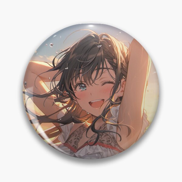 Item preview, Beautiful Anime Girl in The Majestic Sunset, Anime Style Cute Girl in the Beach, High Quality AI Images designed and sold by DigitAIShop.