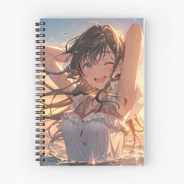 Item preview, Beautiful Anime Girl in The Majestic Sunset, Anime Style Cute Girl in the Beach, High Quality AI Images designed and sold by DigitAIShop.
